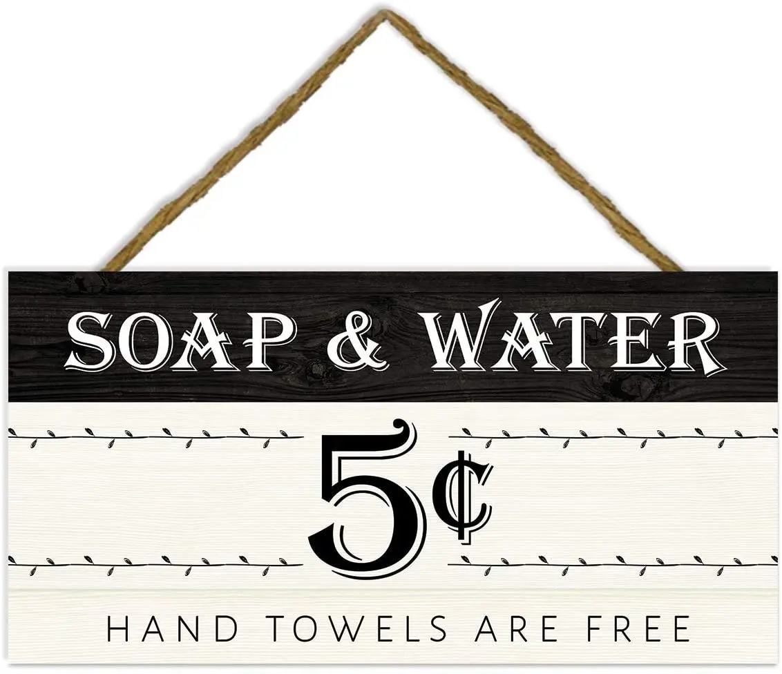 

Soap and Water Wooden Plank Sign 5x10