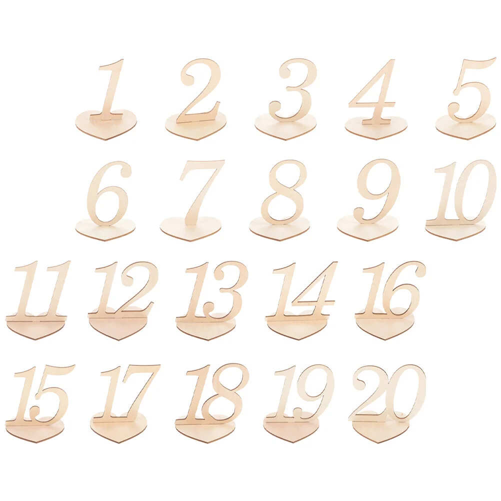 

20 Pcs Cards Sign Table Numbers Cafe The Seat Wedding Birthday Wood Wooden Seats Signs Restaurant Banquet
