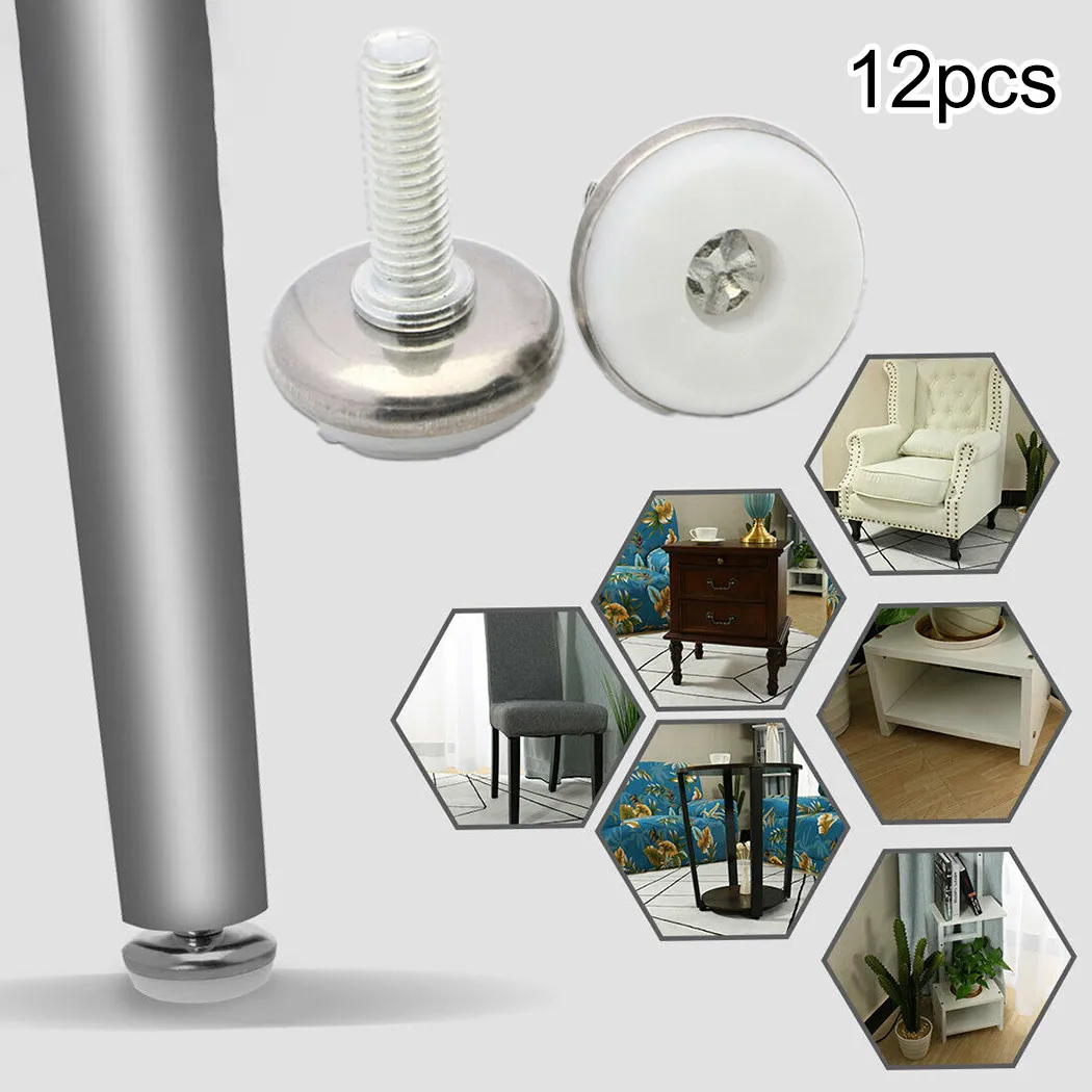 12 шт. регулируемые уровневые ножки M6 винты для ножек мебели стола шкафа 28*20 мм