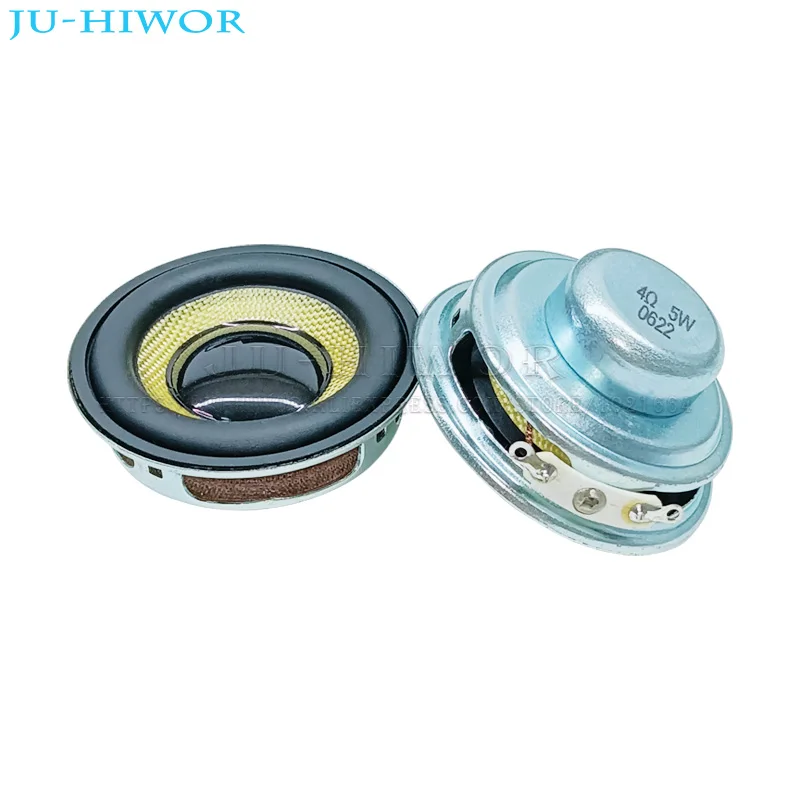 2pcs 4Ohms 5W 45mm Round 16 Core Dual Neodymium Magnetic Waterproof Speaker 1.75 inch Yellow Glassfiber bluetooth Loudspeaker