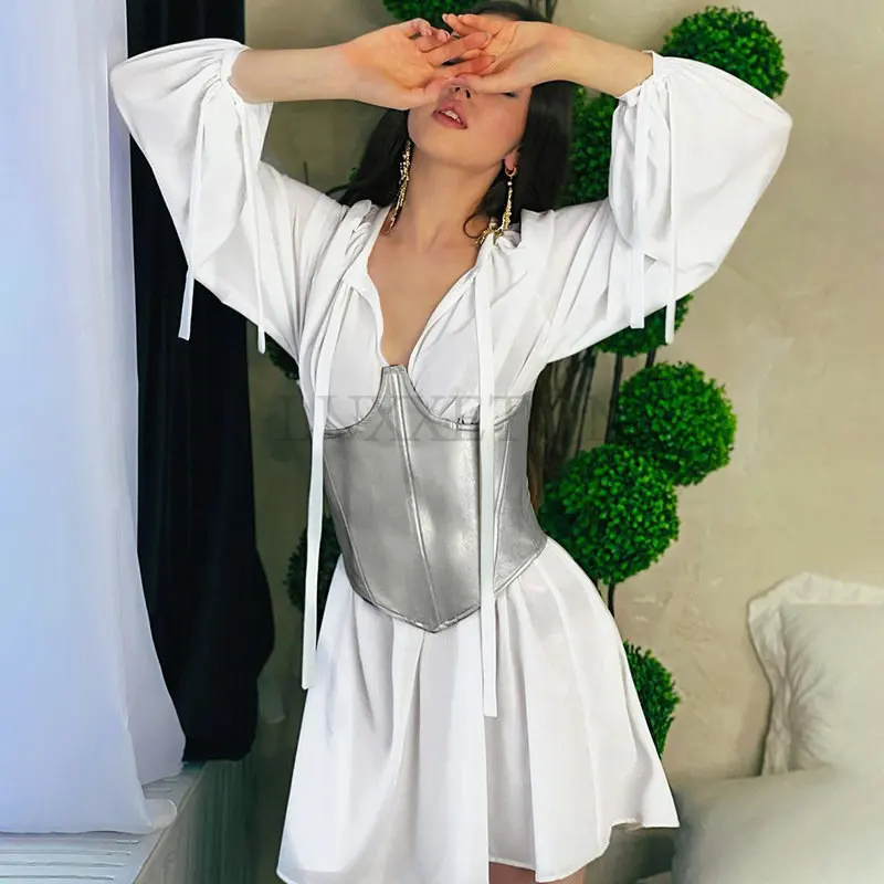 

Пикантный бюстье без бретелек, топы, Женский однотонный бандажный корсет, топ, женский топ-труба для клувечерние, облегающий топ с открытыми...