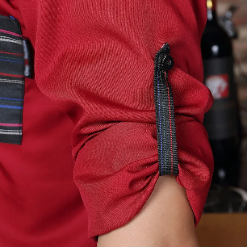 Кофейная осенне-зимняя одежда с длинными рукавами для западного ресторана