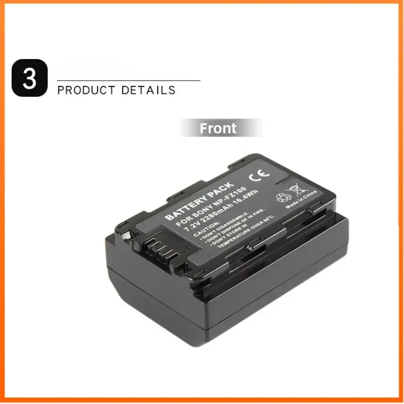 Фото Аккумулятор NP-FZ100 7.2V 2280mAh для камер SONY A1, A7, A8, A9, A9M3, FX30, A7R4, A7R5, A7R4A, A7C, A76, A7S3, 776, 4837, 838, 48 №4