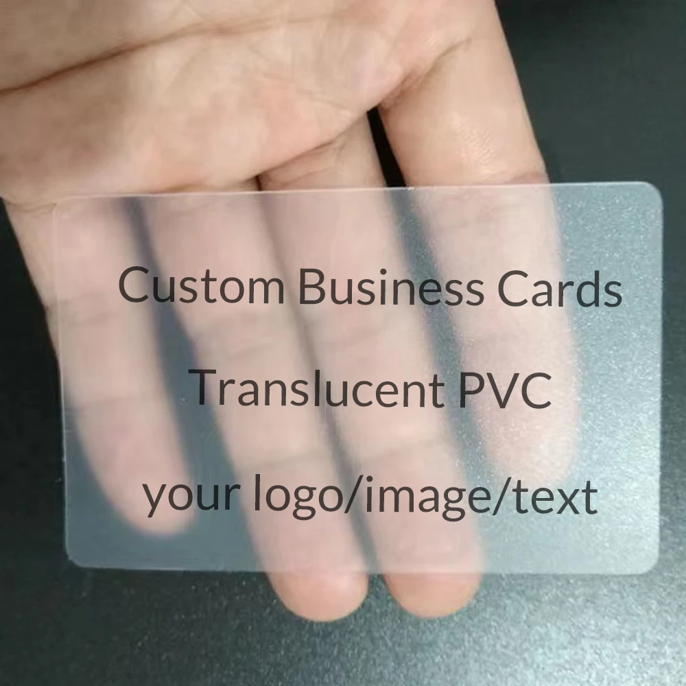 

Custom Translucent PVC Visit Cards Customized Frosted Business Printing Plastic 85.5*54mm Waterproof Tear-resistant
