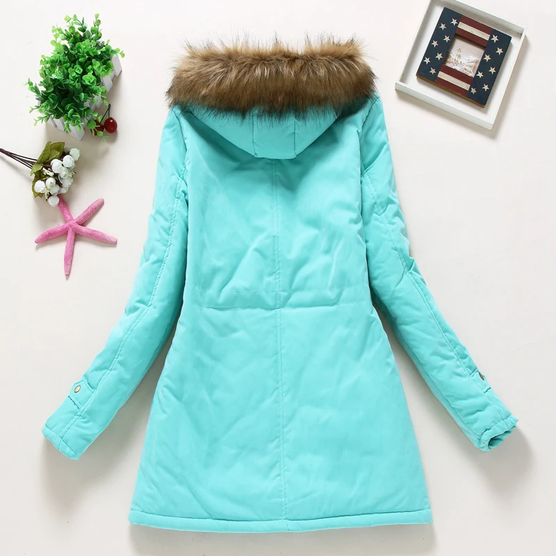 Autumn Winter Jacket Women Padded Coat New Thick Warm Hooded Parka Mujer Cotton Coat Slim Black Navy Coat Female Clothing