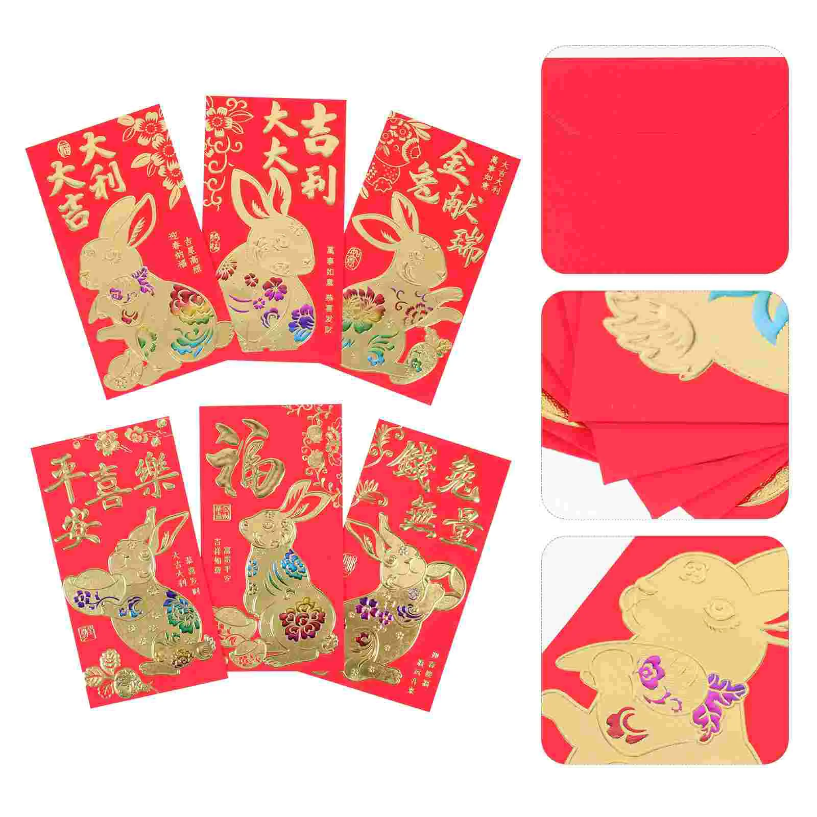 

Red Year Envelopes Money New Rabbit Packet Envelope Chinesefestival Packets Spring Pocket Zodiac Cash Paper Wedding Gift Lunar