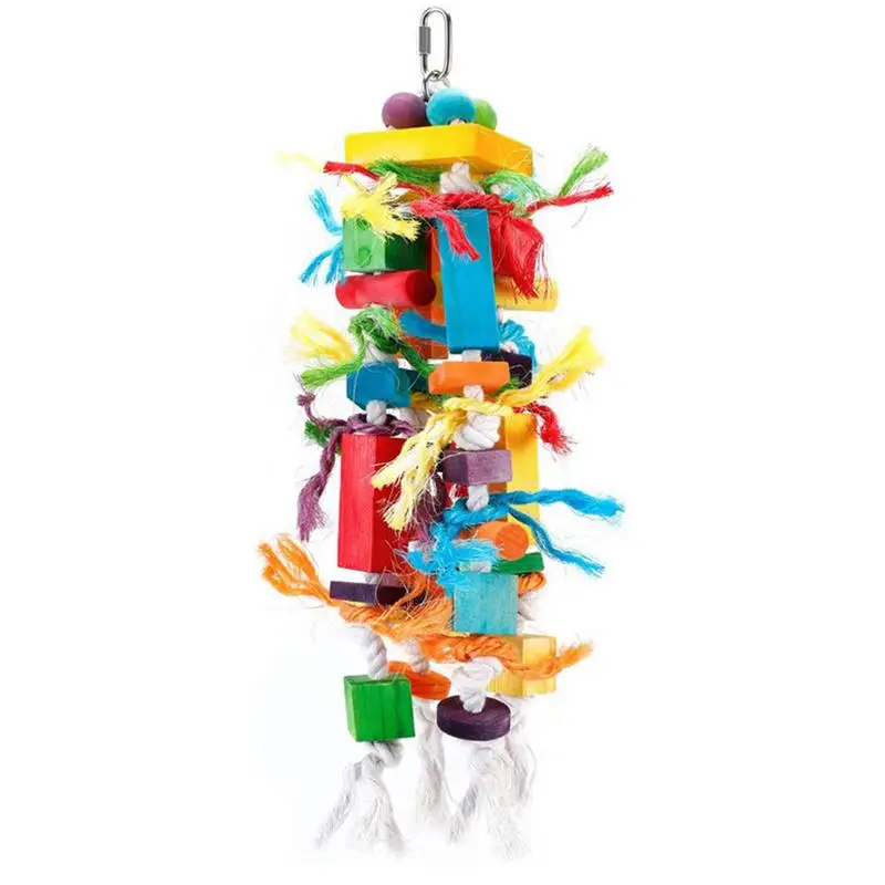 

Bird Toy For Parrots Multi-color Wooden Parrots Cage Chewing Toys Small Parrot Hanging Hammock Parrot Skateboard Parrot Toys