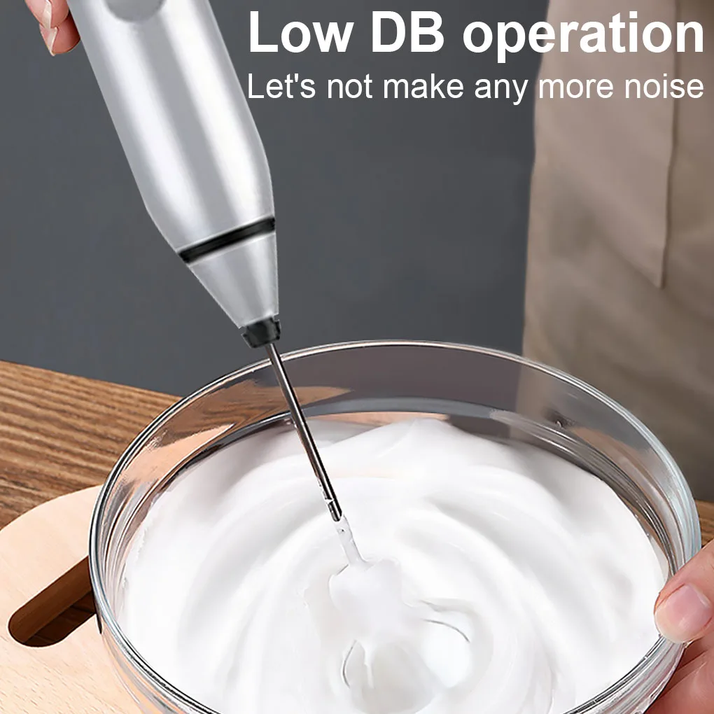 

Electric Milk Frother Rechargeable Egg Beater 3 Speed Foam Maker Handheld Whisk Drinks Mixe