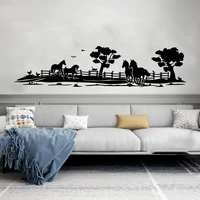 large farmhouse horse landscape forest wall sticker bedroom living room wildlife woodland animal wall decal vinyl home decor