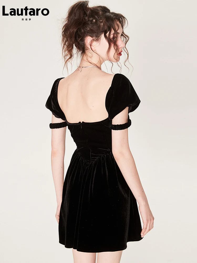 Lautaro персиково-розовое эластичное зеленое бархатное мини-платье для женщин с