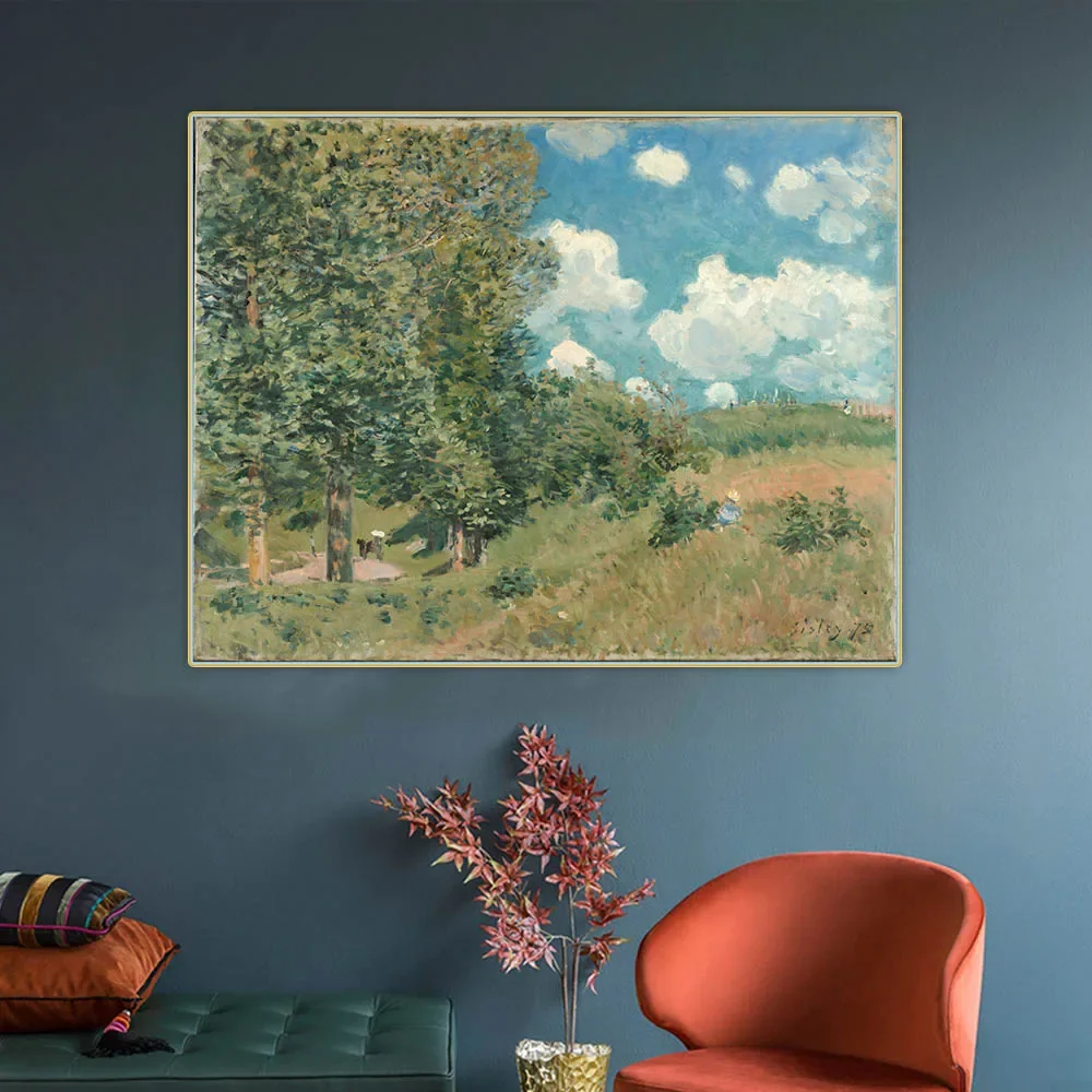 Дорога от Версалов до Сент-Германе Альфред Сисли холст картина маслом эстетика