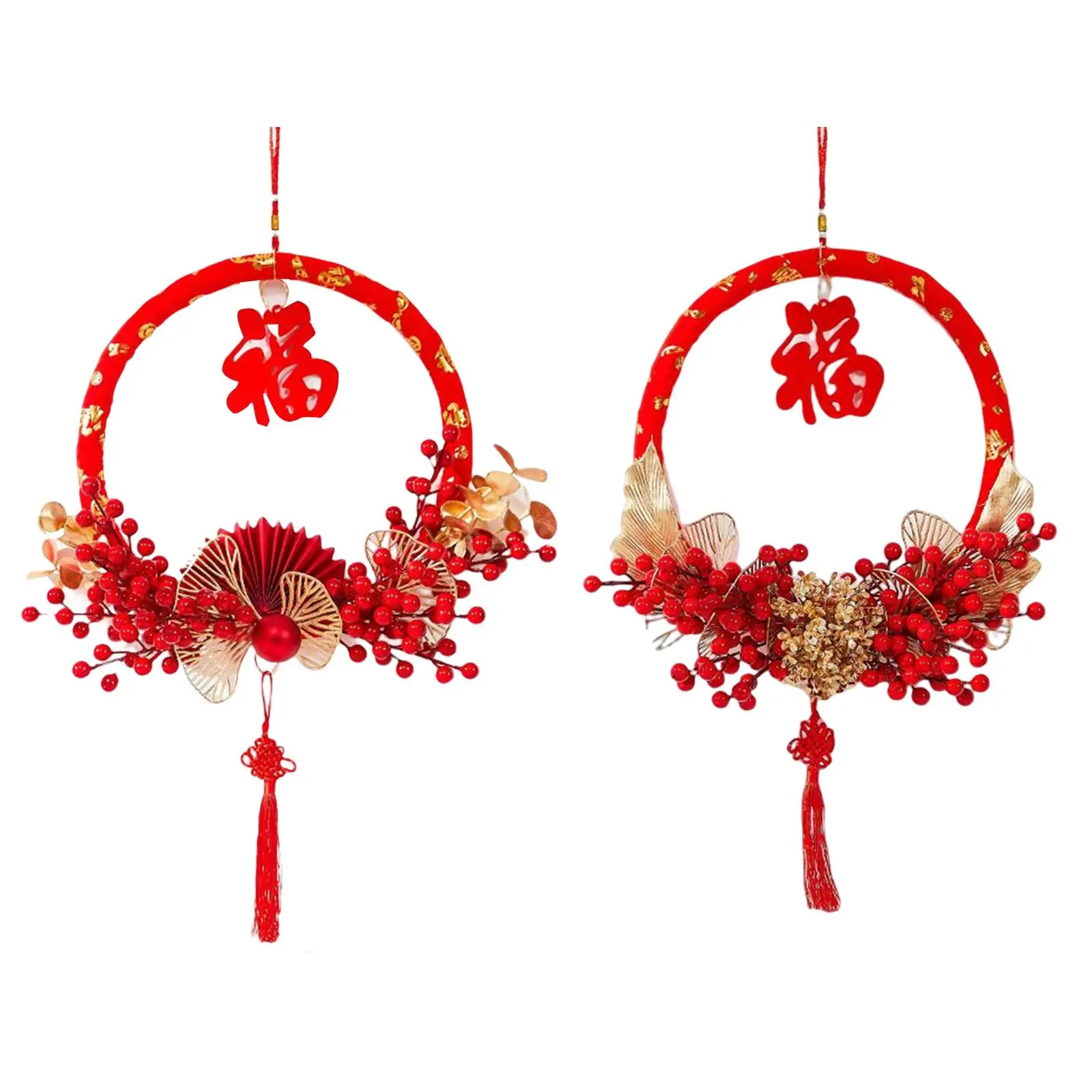 

Креативный китайский венок, подвесное украшение, Новогоднее украшение с китайским узлом и кисточкой для двери, спальни, гостиной