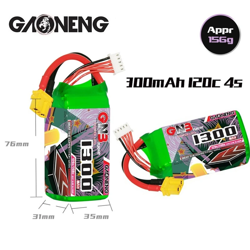 

3 шт./компл. GNB MAX 240C 14,8 в 4S 1300 мАч литий-полимерная батарея XT60U-F Plug черная серия для самолета RC FPV Квадрокоптер вертолет Дрон