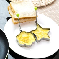 5pcs stainless steel fried egg mold cartoon baking cooking tools breakfast pancake heart shape diy mould kitchen tools gadgets