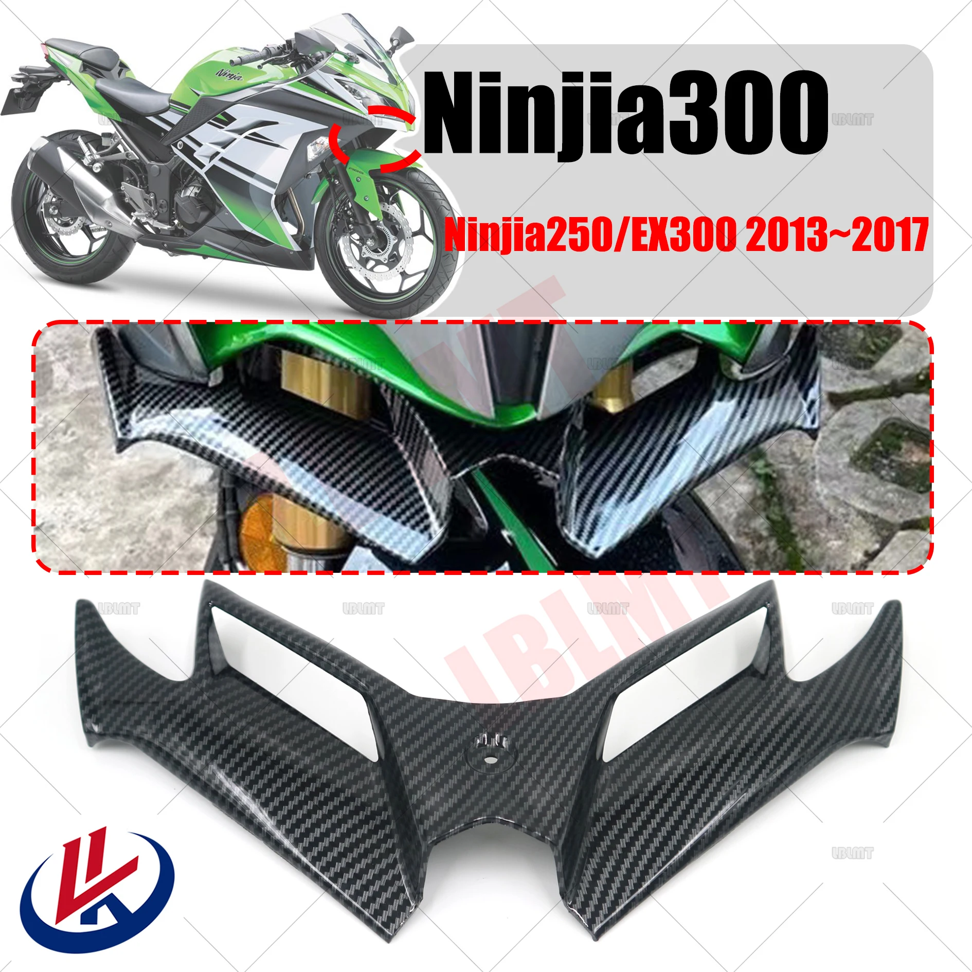 

For KAWASAKI Ninja300 Ninja 250 EX300 2013 2014 2015 2016 2017 Motorcycle Winglet Aerodynamic Wing Kit Spoiler Motor Accessories
