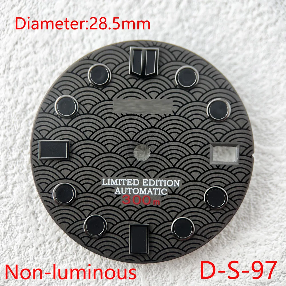 Customizable Logo SKX007/SUB 28.5mm Green/Blue Luminous Dial  Watches Accessories for NH35 NH36 Automatic Movement With S Logo