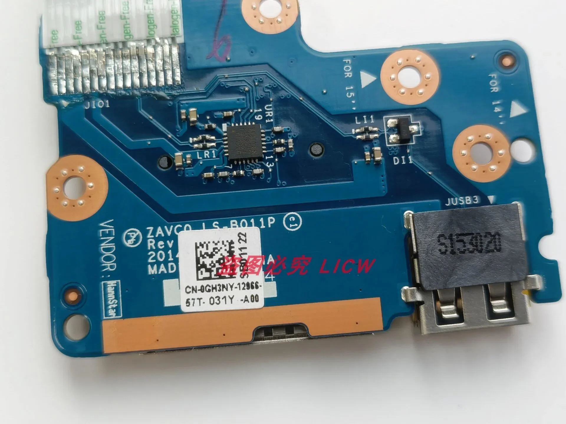 USB-плата для DELL Inspiron 15 5542 5543 5545 5447 5547 5548 P39F P49G LS-B011P 0GH3NY 006C3H кабель со слотом чтения