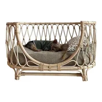 zq Rattan Pet Bed Hand-Woven Dog Sofa Rattan Chair Cat Princess Bed Ins