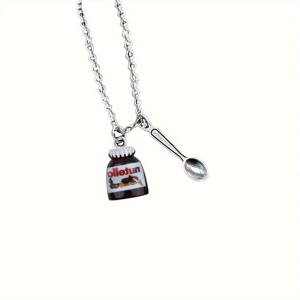 Милая шоколадная банка с подвеской в виде ложки ожерелье подарок еда ювелирные