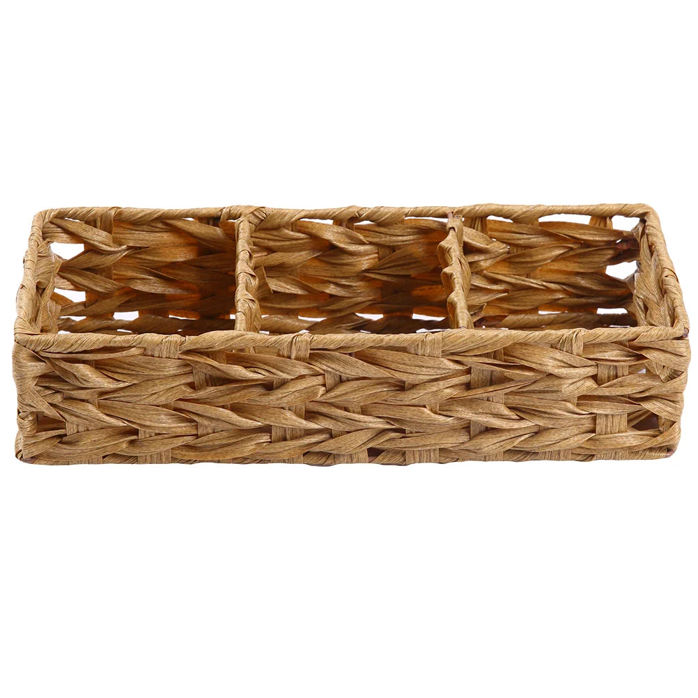 

Basket Storage Woven Baskets Organizer Bins Wicker Decorative Seagrassdesktop Rattan Hand Bathroom Shelves Natural Hyacinth