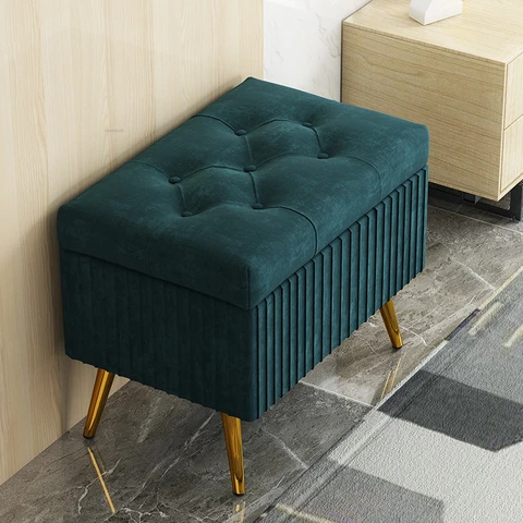 Скандинавская бархатная скамейка для смены обуви, дизайнерский бархатный стул для гостиной, мебель для дома, спальни, скамейка для хранения