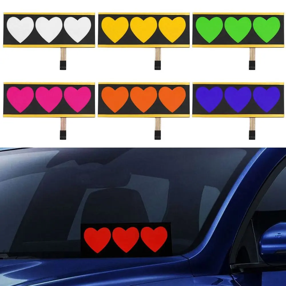

Various Styles Car Window Heart-shaped Electric Windshield Sticker Safety Signs LED Car Sticker Car Decals