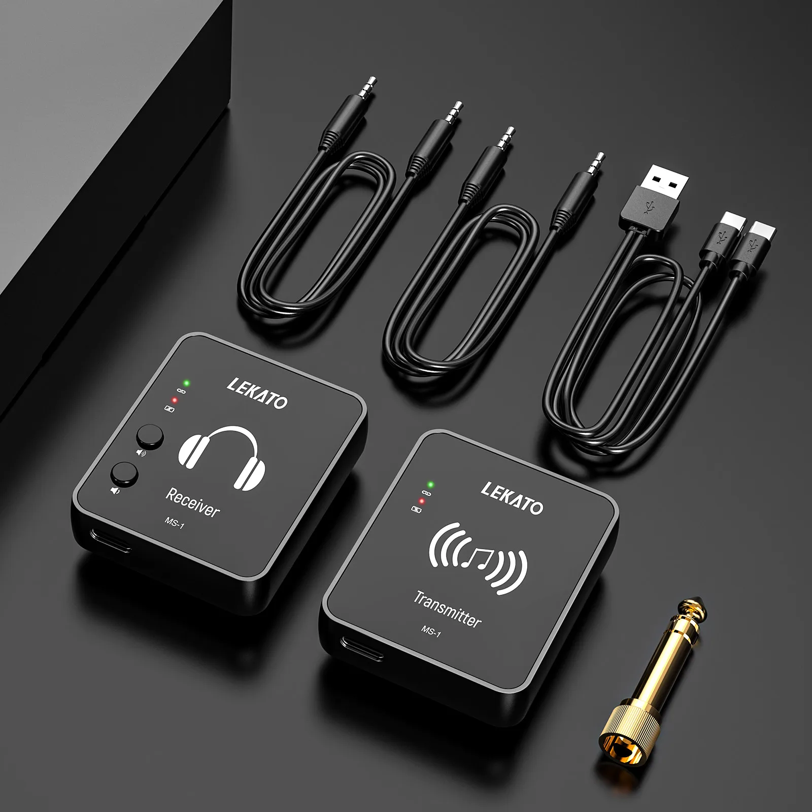 

Lekato Cuvave Wp-10 2.4G Wireless Earphone Monitor Transmitter Receiver System Support Stereo Mono Phone Recording M-Vave M8