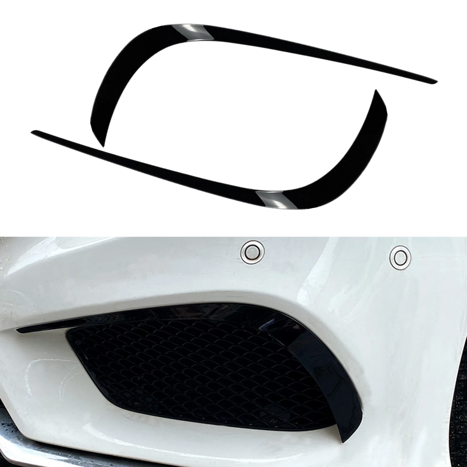 

For Mercedes Benz E Class S212 2013.7-2015 Front Bumper Side Splitter Trim Facelift AMG E63 Gloss Black Air Vent Intake Spoiler