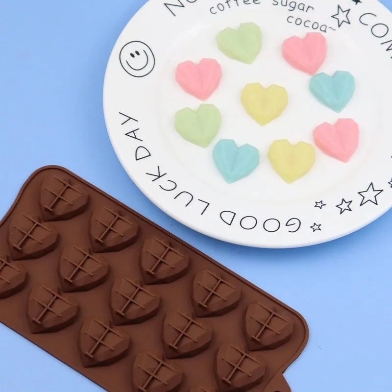 

5 even diamond love silicone chocolate mold cake mold DIY dispensing mold