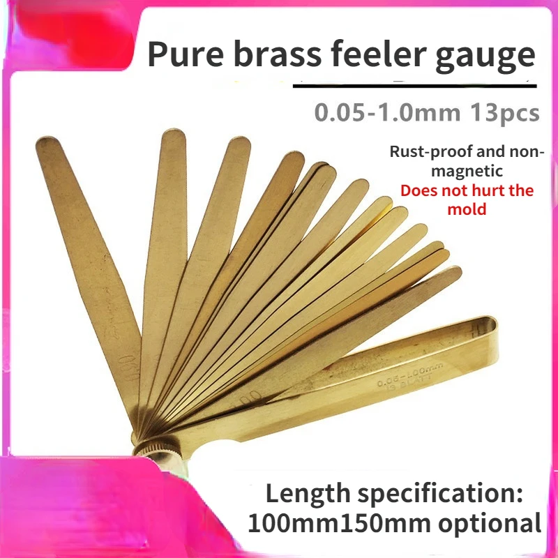 

Brass Feeler Gauge, High Precision Gap Gauge, Thickness Gauge, Non-magnetic Copper Feeler Gauge, Single Piece Set 0.05-1.0mm