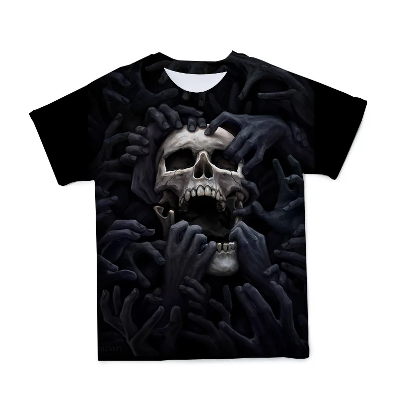 

Men Grim Reaper Graphic T shirts 3D Skull Printed T-shirt Creativity Vintage Casual Tee Personality Women Short Sleeve Cool Tops