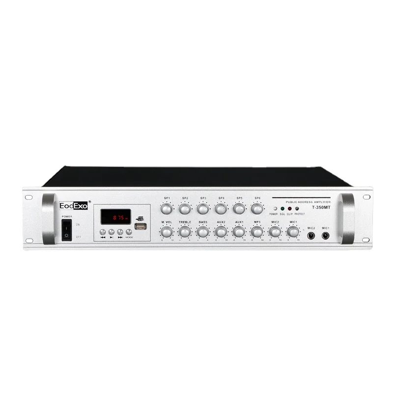 

T-100M Background Music Constant Pressure Sound-Post Amplifier Campus Broadcast Six-Partition MP3 Radio Power Amplifier