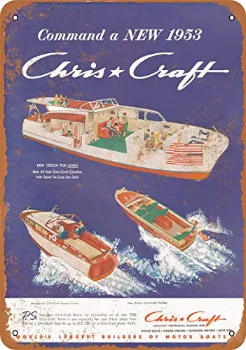 

1953 Chris-Craft Yachts Vintage Look Metal Sign 8x12 Inches