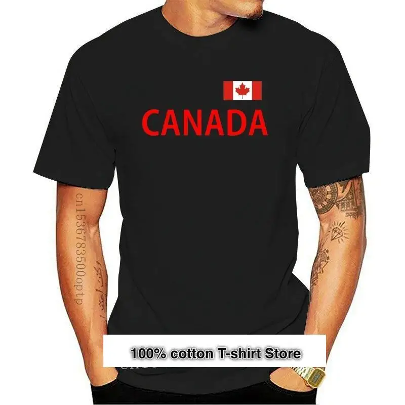 

Camiseta с надписью «bandera de Canada» для женщин, camiseta negra, roja, S a XL, Канада, (1)