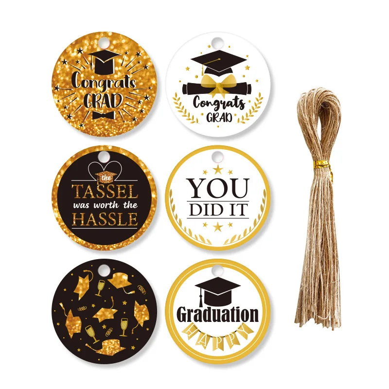 

Round Tag You Did It Gift Tags Paper Cards Hang Labels Congrats Grad Graduate Graduation Party Supplies DIY Decoration 4cm 96pcs