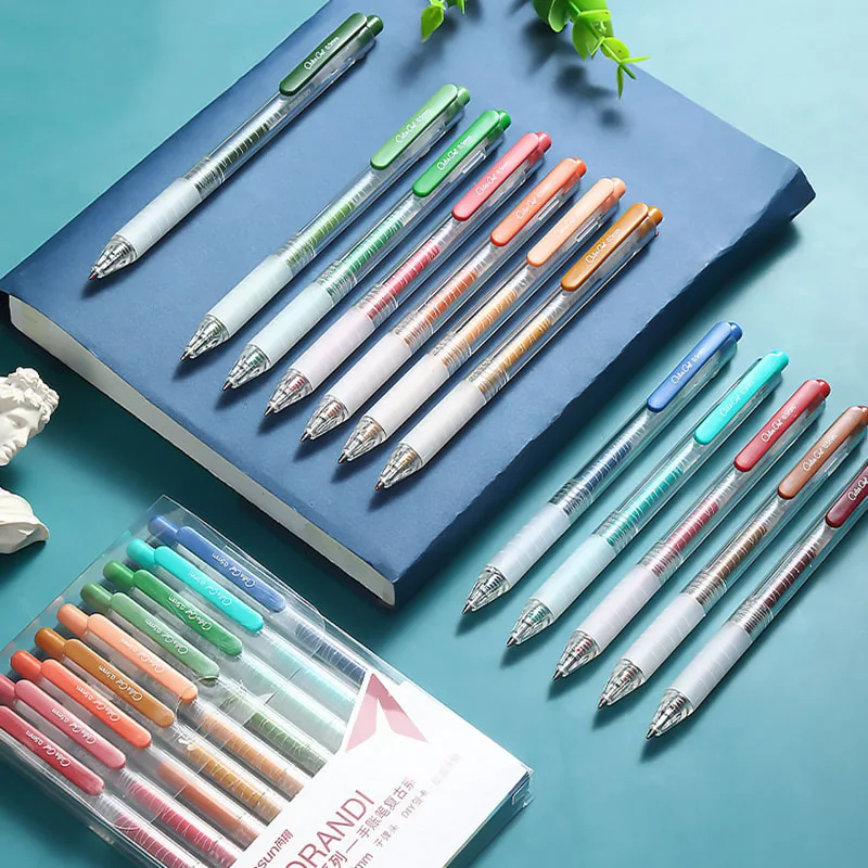 

9 PCS/lot 0.5mm Colorful Gel Pen Set Student DIY Journal Gift Card Drawing markes pens for School Office Supplies