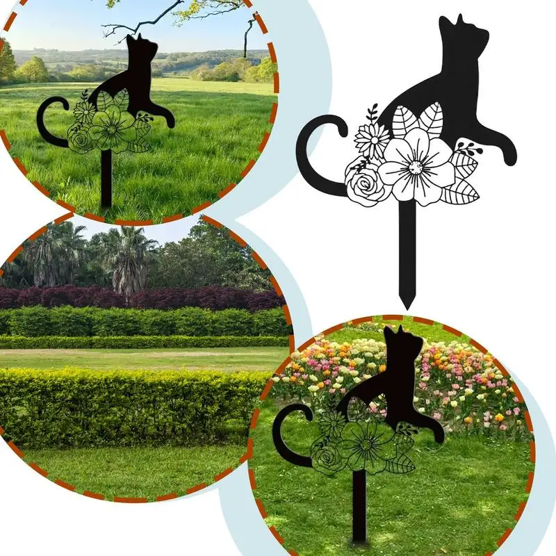 Металлическая Статуя для кошек и сада статуя животного садовые уличные статуи с