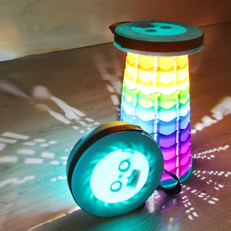, Camping Fishing Beach Led Lighting Stool, Rainbow Chair Fishinglight