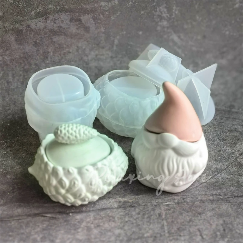 Силиконовая банка для хранения в виде Санта-Клауса Рождественская коробка