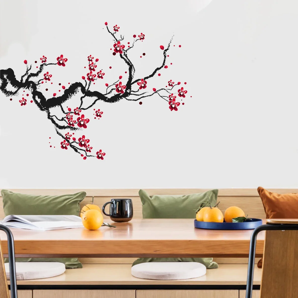 Чернила цветы сливы красные наклейки на стену детская комната потолок крышу
