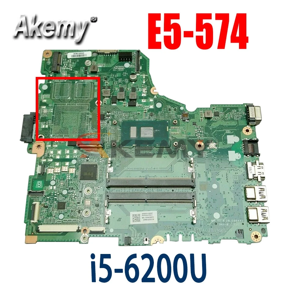 

Материнская плата Akemy для ноутбука ACER Aspire E5-574 i5-6200U, материнская плата DA0Z8VMB8E0 SR2EY DDR4