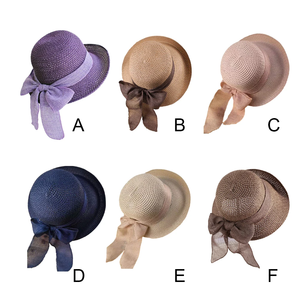 

Women Breathable Beach Hat Girls Fashion Wide Brim Cap Traveling Hiking Camping Woven Hats Headwear Gift