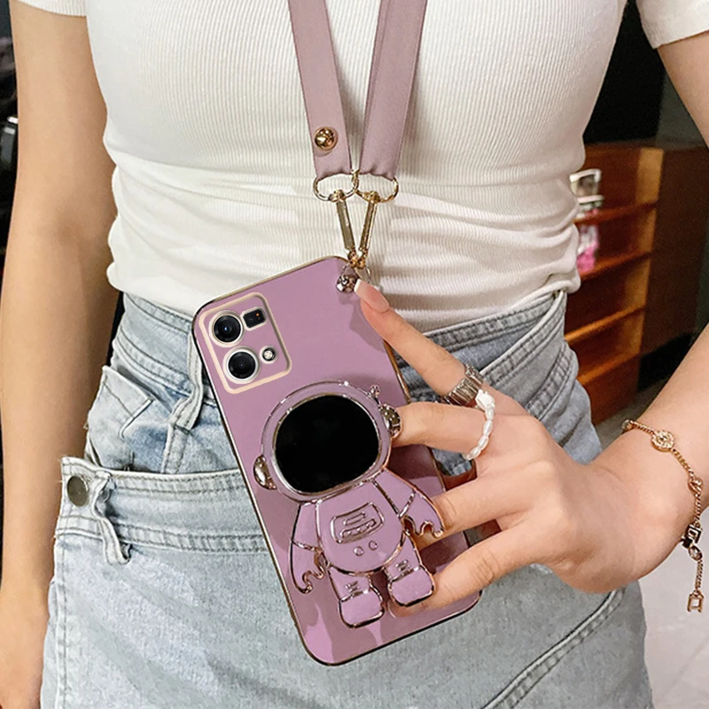 

Crossbody Lanyard Phone Holder Case For Oppo Reno7 Reno5F Reno 7 5F 2 2Z 2F 3 5 6 6Z 4G 5G Z RenoZ Reno6Z Reno2 F Reno2Z Cover