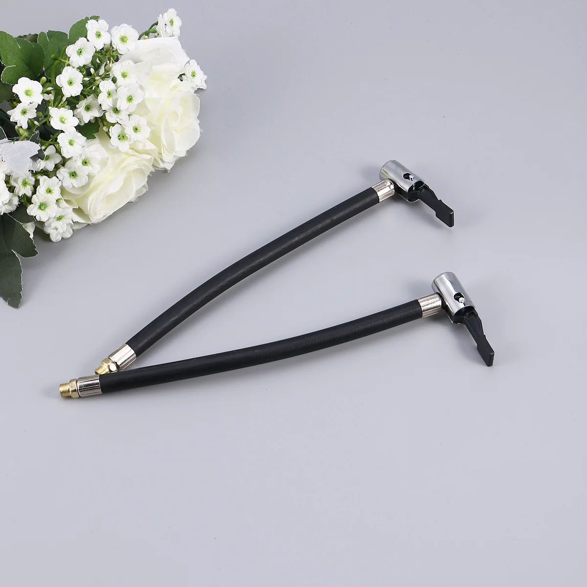 

2pcs Replacement Air Pump Extension Rubber Hose Inflator Pipe Cord (Black)