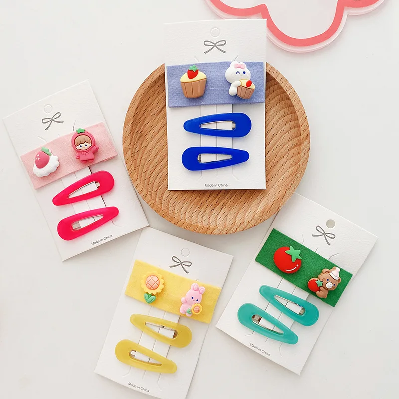 

3pcs Korean Kawaii Cartoon Fabric Hair Pin Candy Color Dripping Hair Clips for Children Headwear Girls Kids Hair Accessories