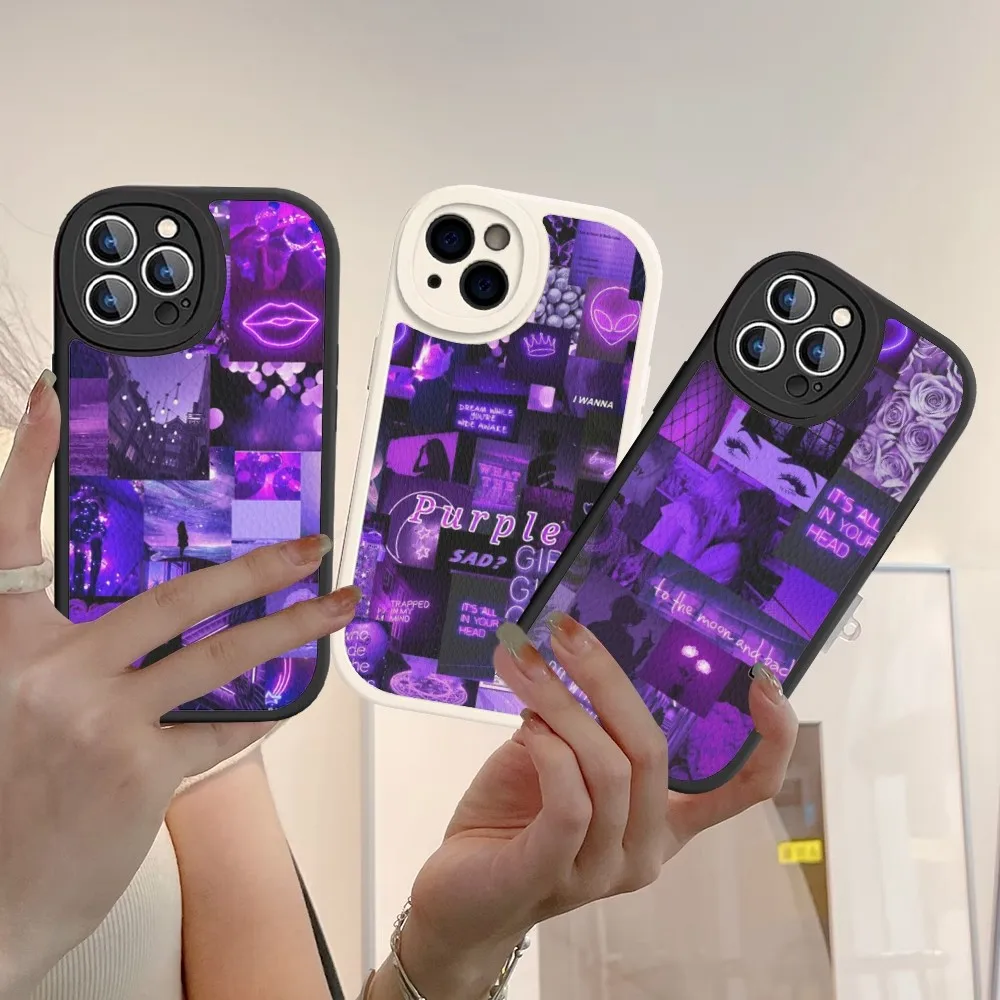 

infinity on Purple Phone Case Hard Leather For iPhone 14 13 12 Mini 11 14 Pro Max Xs X Xr 7 8 Plus Fundas