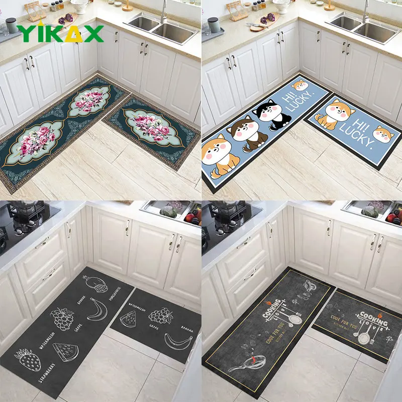 

Kitchen Mat Hallway Rectangle Carpet Home Long Doormat Balcony Bedroom Bathroom Anti-slip Household Bedside Floor Decor Rug