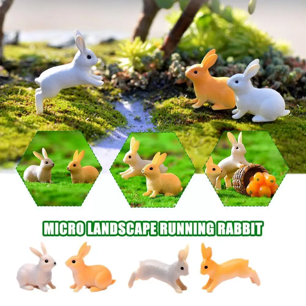 

1pcs Rabbit Ornament Miniature Figurine Fairy Garden Home Decoration Terrarium Micro Decor Gift Landscape W6z1