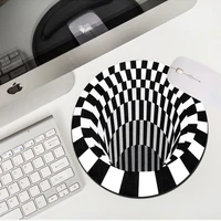 hot sale 3d illusion non slip round small mouse pad mouse mats rugs gaming accessories deskmat for the mouse for gamer pc laptop
