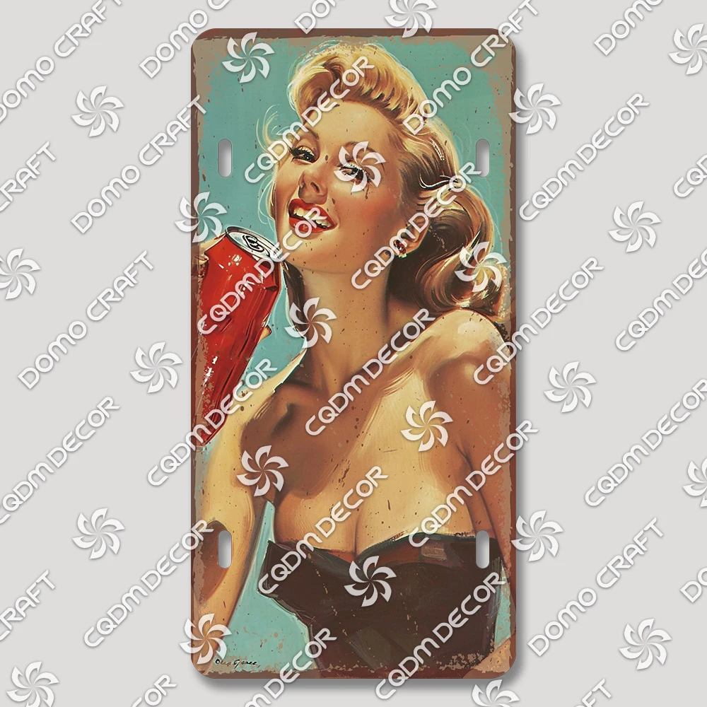 

Металлический винтажный плакат Drink Cola CQDM DECOR 15x30 см
